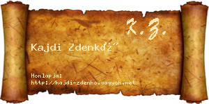 Kajdi Zdenkó névjegykártya